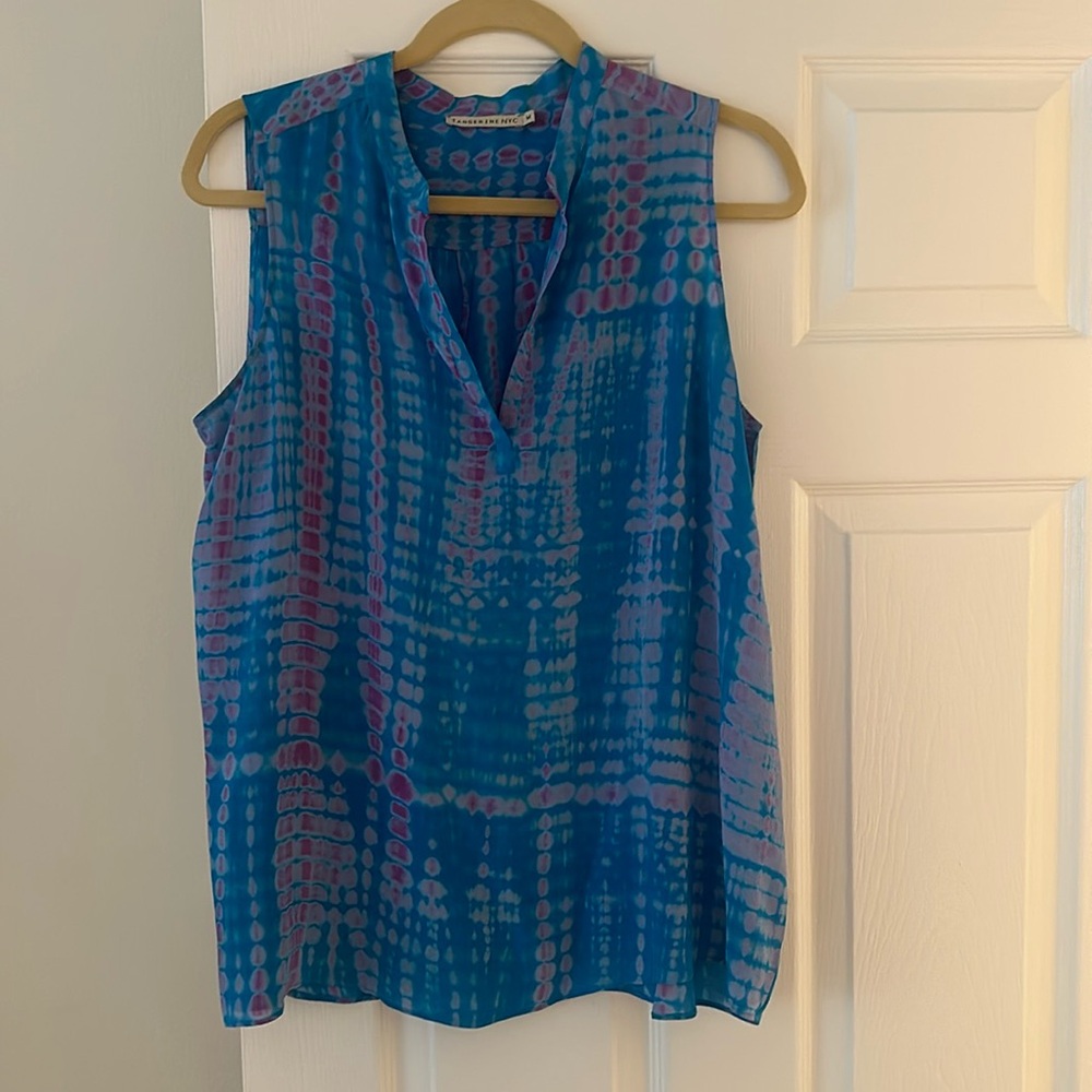 Anthropologie tie dye silk blouse